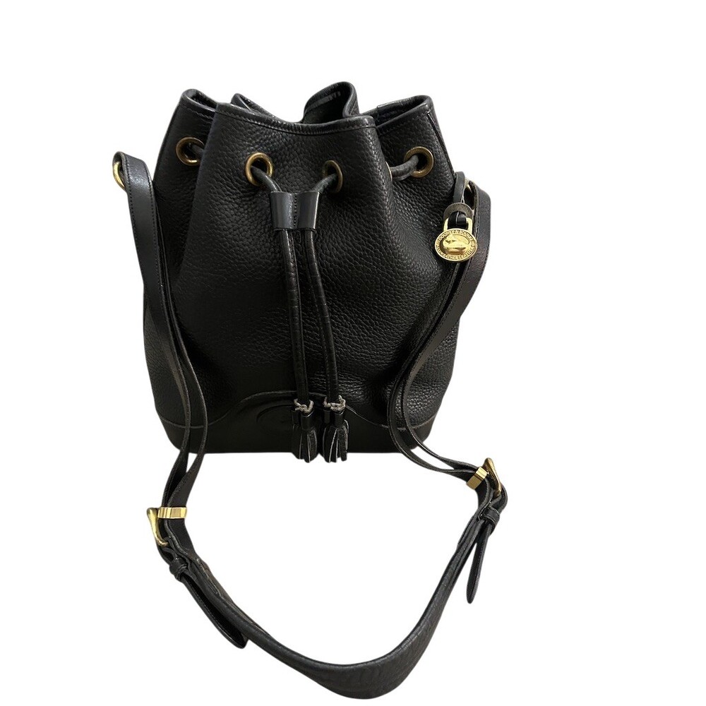 Dooney & Bourke Bucket Bag Womens Medium Black Drawstring Crossbody